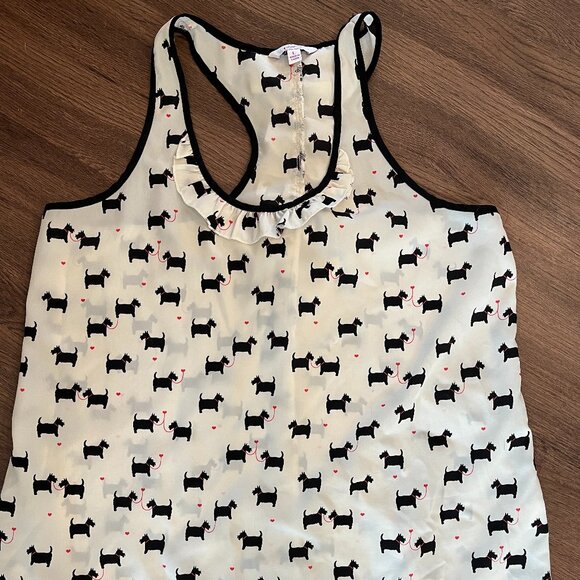 Candie's Scottie Dog Tank Top Blouse - Picture 1 of 2